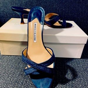 Manolo Blahnik kitten heel slides